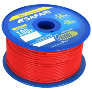Cable Automotriz 16awg Cobre 16/0.19 Pvc Dia:3.05mm 100m Rojo